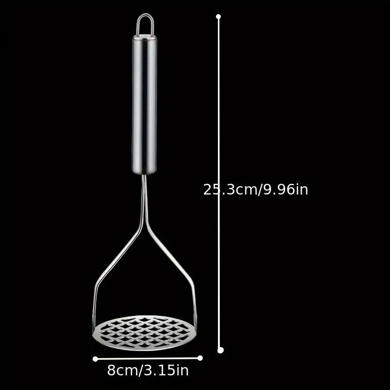 Stainless Steel Potato Ricer Masher - Manual Handheld Kitchen Press Tool for Vegetables, Fruits, Uncharged Cookware - Durable Multifunctional Crusher for Home and School Supplies