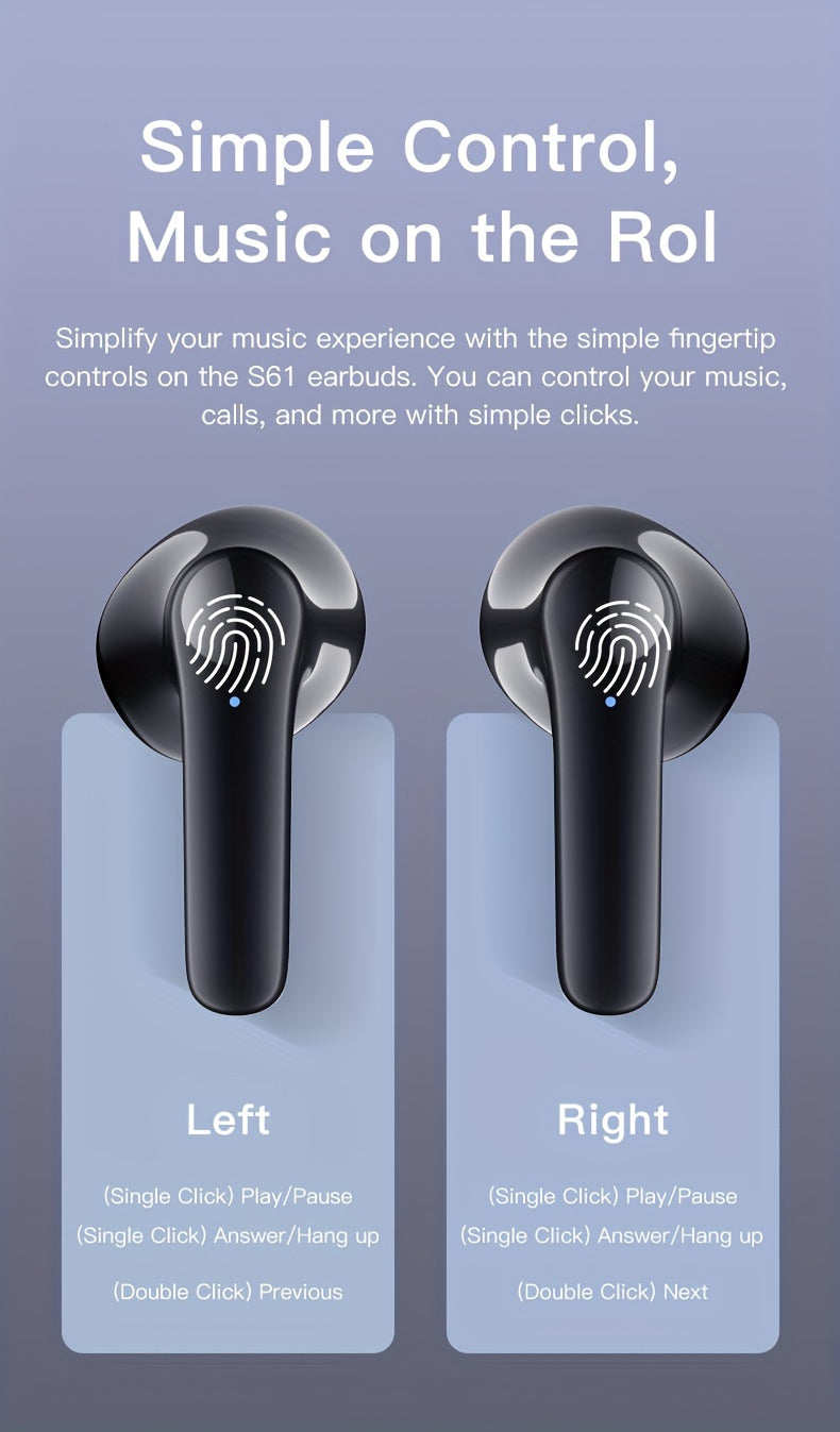 High-Fidelity Sound Quality with Deep Noise Cancellation, Seamless Connectivity, Volume Control, Open-Back Design, Compatible with Tablets - Wireless Sports Earbuds with LED Digital Display, Long Battery Life, Touch Operation