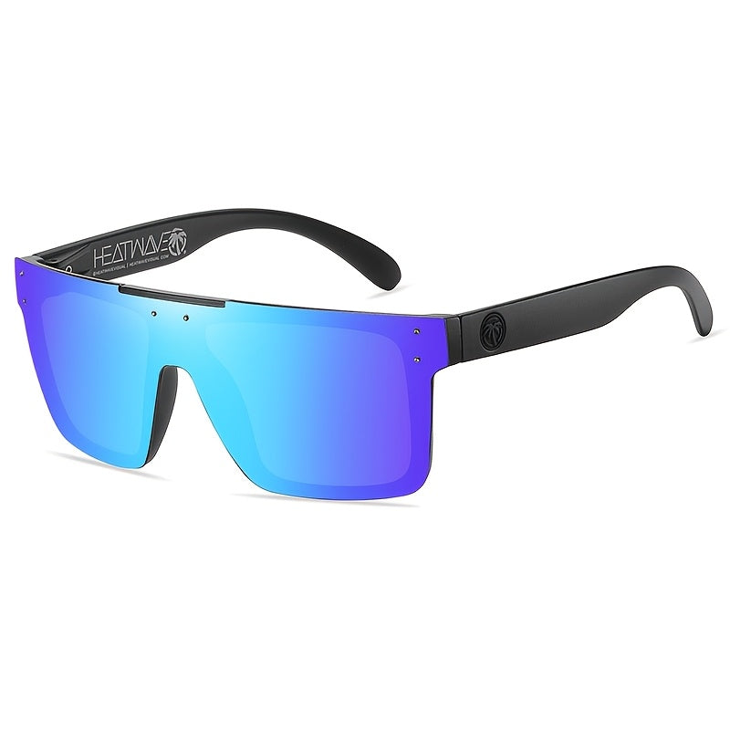 Luxury Brand Heatwave Unisex Square Fashion Glasses - Iridescent Purple to Blue Gradient Lenses,, Lightweight Durable Frame for Sports & Casual Fashion (Includes Protective Case)