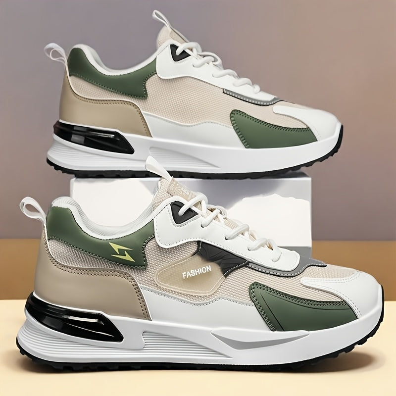 Men's Plus Size Canvas Sneakers - Trendy Casual Running Shoes with Air Cushion, Breathable Fabric Upper, Low-Top Design, and Durable PVC Sole for Casual Attire, Walking, and Skateboarding