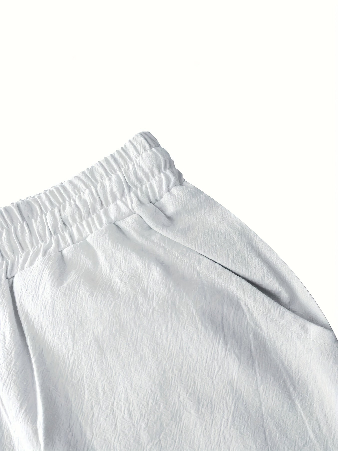 Men'S Light Blue Linen Shorts - Casual & Comfortable with Pockets, Drawstring Waist, Perfect for Summer Beach Outings and Casual Attir