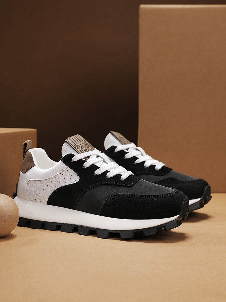 2025 Spring Men'S Breathable Low-Top Sneakers - Thickened Cushioned Rubber Sole, Men'S New Breathable Mesh Platform Dad Shoes Casual Height Increase Sports Shoes