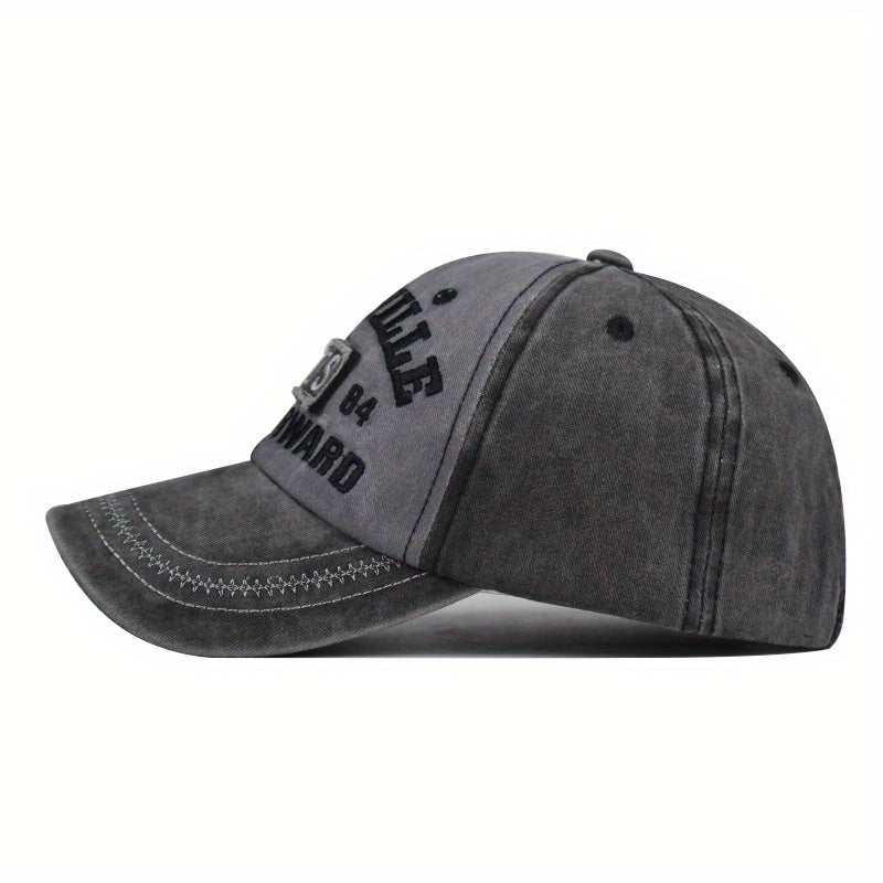 Vintage Style Unisex Baseball Cap, 100% Cotton Embroidered NYS Letter Design, Adjustable Dad Hat for Sports and Sun Protection, Hand Washable