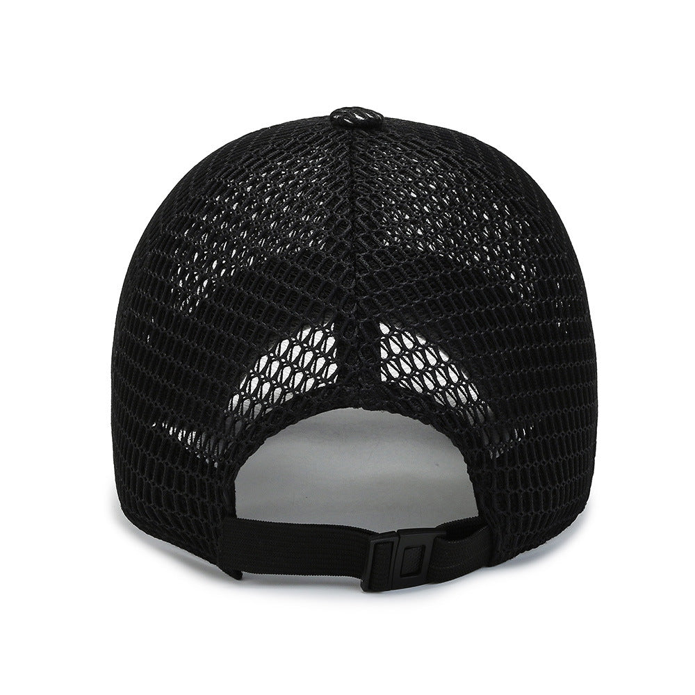 2pcs Unisex Quick-Dry Mesh Baseball Caps - Breathable, Adjustable Summer Sun Hats with Large Brims for Outdoor Activities, Black & Gray Textured Design