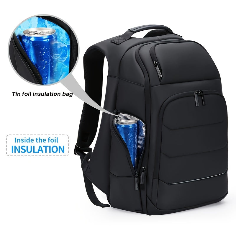 FENRUIEN Men'S Large Capacity Expandable Backpack with USB Charging, 39.62cm Laptop Bag, Durable Oxford Fabric, Multiple Compartments for Travel and Business Use, Travel Backpack Minimalist Backpack Durable Zippers, Lapto