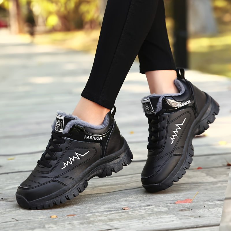 Winter Sports Shoes Men's Warm Shoes Casual Simple Comfortable High Quality Anti Slip Wear- Running Shoes