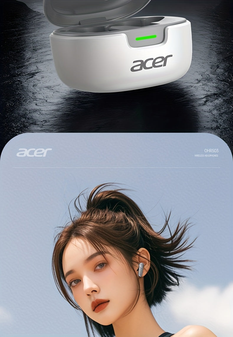 30h Wireless Earbuds Acer OHR503 Mini Sport Wireless Earbuds | Wireless Stereo, Long 30h Standby, Noise-Canceling, Comfortable Wear | Universal Fit, Latest Model, Touch Control