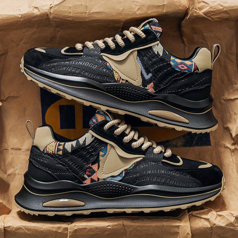 Men's Lightweight Casual Sneakers - Breathable PU Upper, Cushioned PVC Sole, Lace-Up Low-Top Design for Streetwear Outdoor Comfort - All-Season Versatile Shoes, Everyday Footwear, Sleek Athletic Design, Fabric Lined Interio
