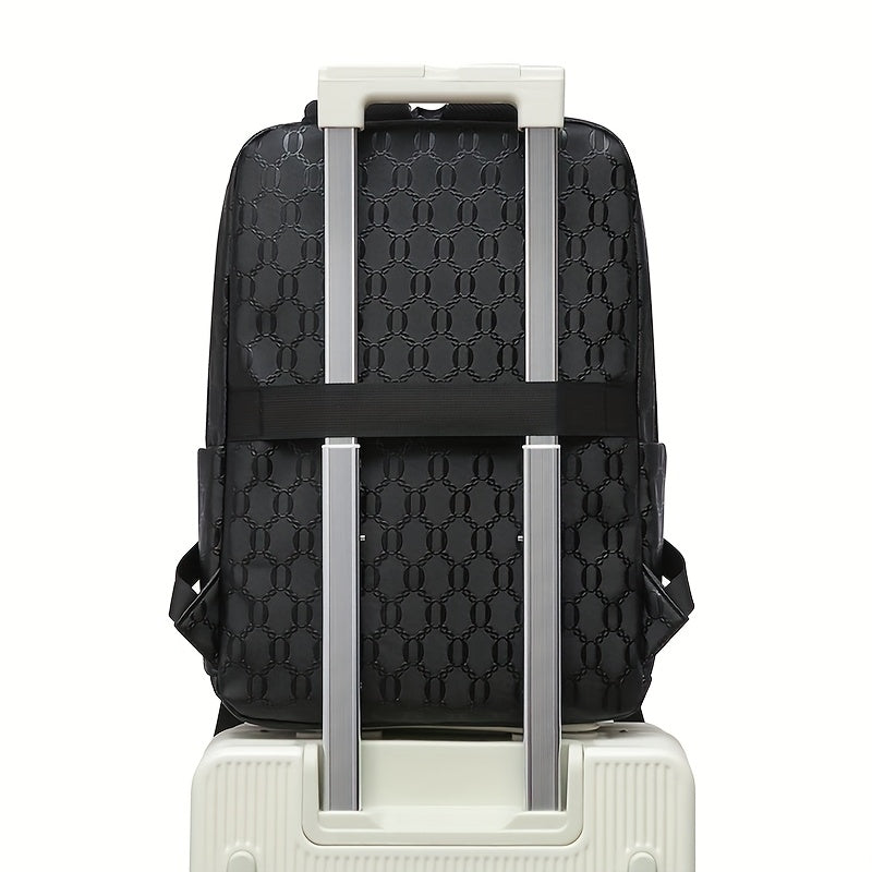 Extra Large Capacity Backpack - Durable PVC Fabric, Stylish Black Design with Multiple Compartments and Padded Laptop Section - Perfect for College, Business, and Travel Versatile Computer Bag Business Backpack Multi-Fu
