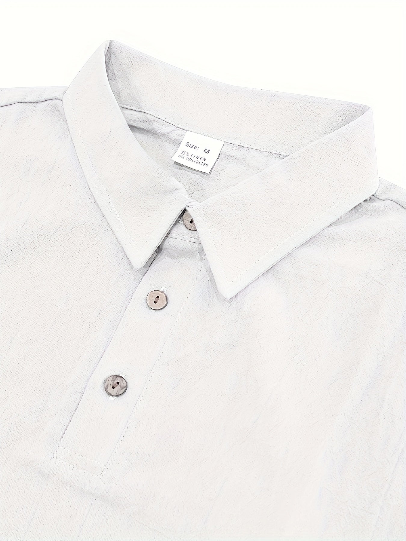Essential for a Cool Summer! Men's Linen Shirt & Shorts Set, Comfortable Casual Outing Choice - Simple Beach Vacation Style Solid Color Linen
