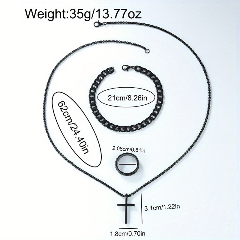 5pcs men&women's Watch Set: Stylish Casual Quartz Wristwatch, Necklace, Bracelet, Ring, and Wallet, Suitable for Women&women