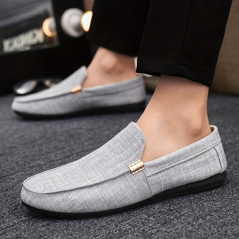 Men's Summer Slip-On Casual Shoes - Breathable Fabric Upper, Lightweight Rubber Sole, Low-Top Design for Everyday Comfort & Versatile Style