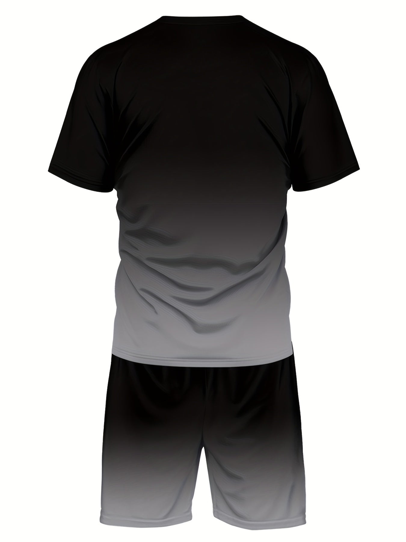 ADIDA Letter Set Short Sleeve + Shorts Two-Piece Men's Fashion Casual Round Neck T-Shirt Outfit, European Style Trendy Short Sleeve Set