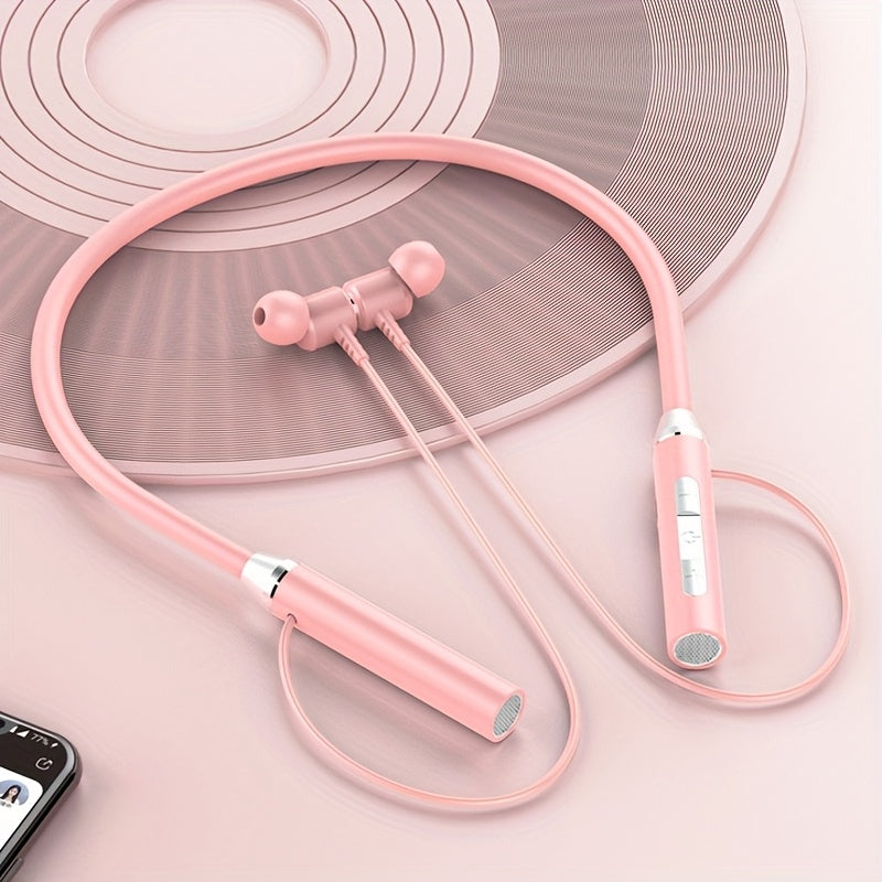 Latest Popular Neck Hanging Wireless Earphones with Digital Display - Ultra Long Standby Time, Noise Isolation, Rechargeable Lithium Battery, Volume Control Buttons, Black and Silver Design, Ideal for Adults, Standby Time: 20