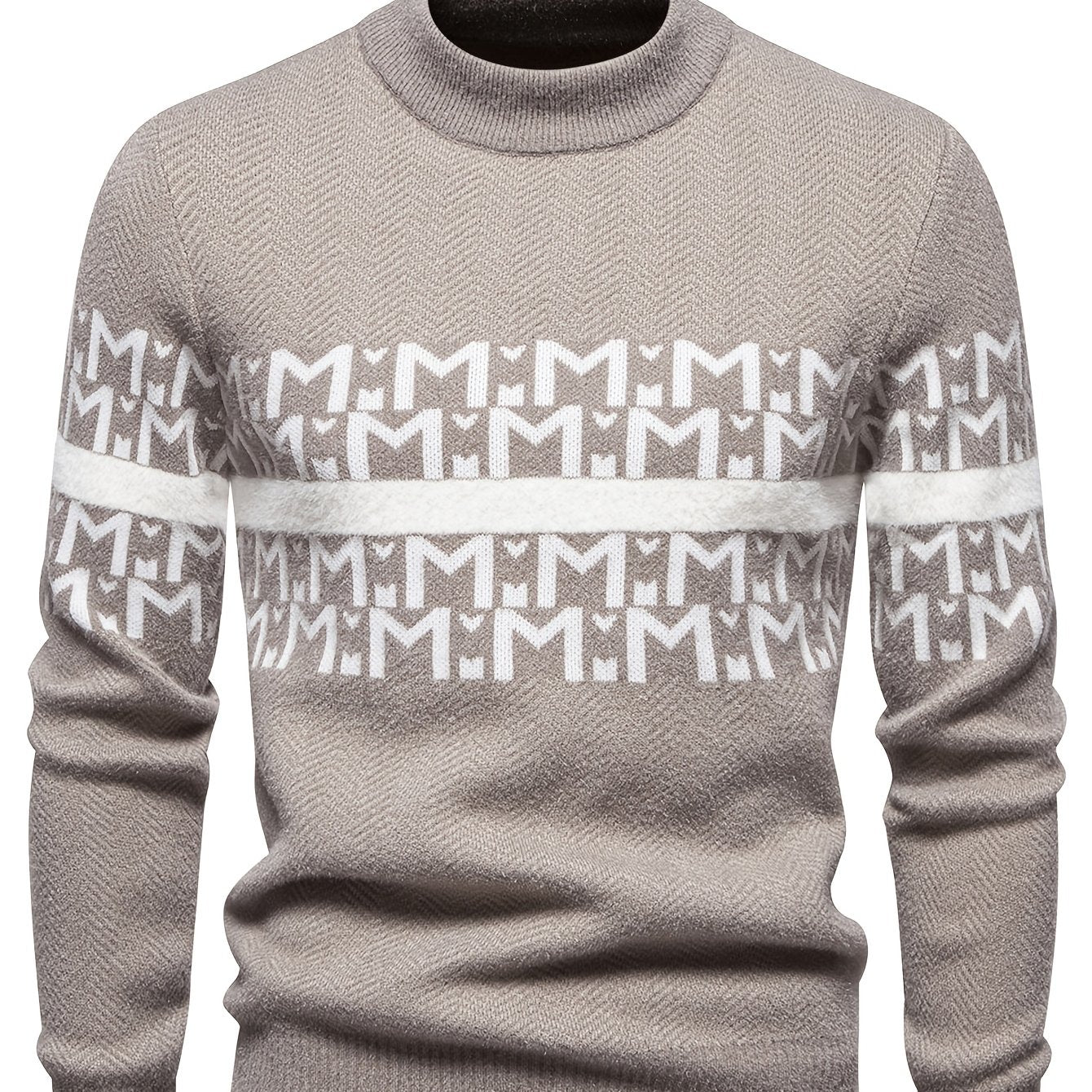 Men's New Autumn/Winter Knitted Sweater, High Neck Casual Fashionable Warm Base Layer - Senmeigou