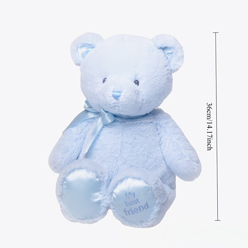 Happy Bear Plush Toy Stuffed Animal Pillow Birthday Gift, Comfortable and Decorative for Various Occasions