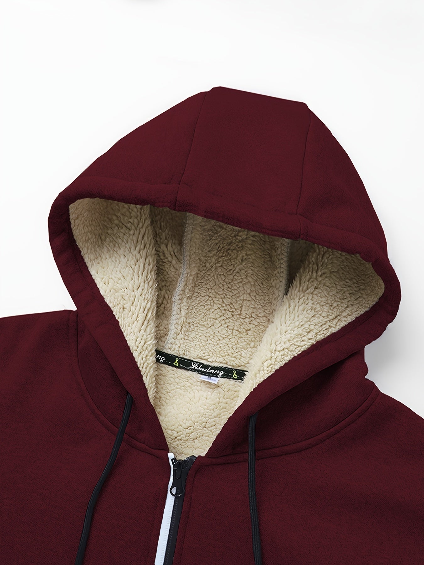 1pc Men'S Casual Style Hooded Jacket, Thick Fleece Lined, Warm