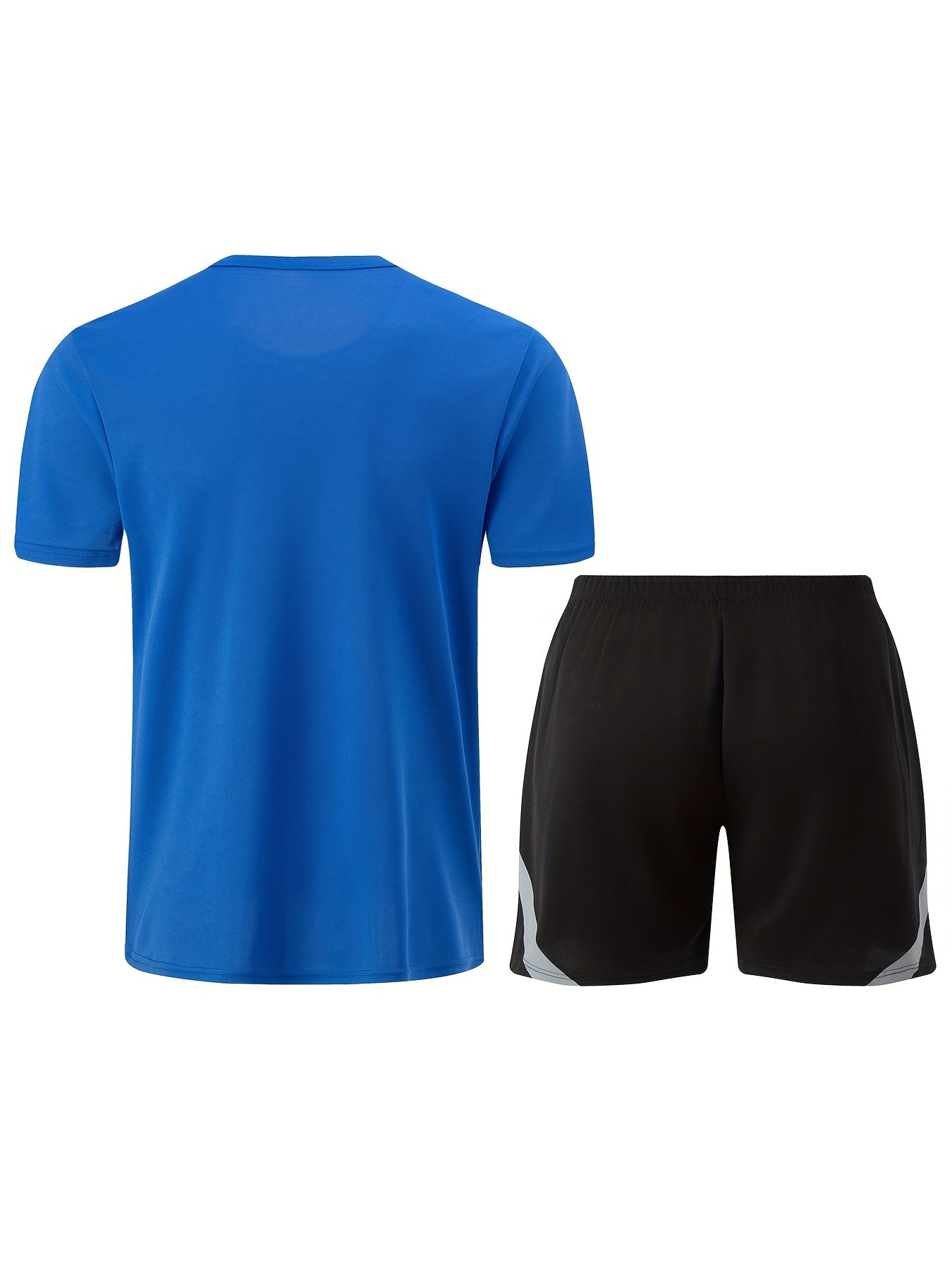2pcs Summer New Lightning Print Sports Suit Men's Short Sleeve Shorts Outdoor Fitness Breathable Quick-Dry Loose Running Outfit Set