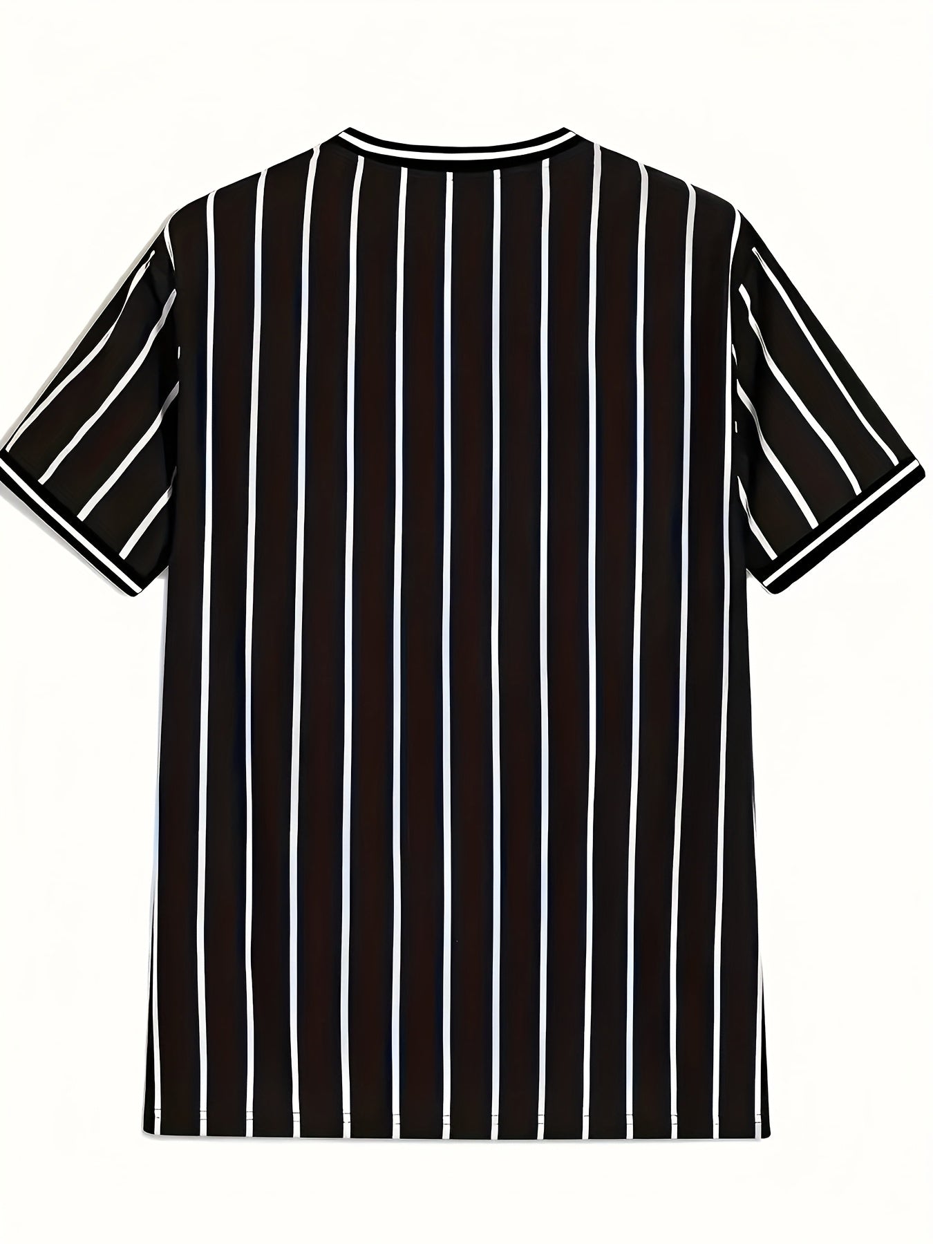 Men's Los Angeles California Graphic T-Shirt - Black White Striped Casual Streetwear Tee, Breathable Summer Crew Neck Short Sleeve Top, Regular Fit, Everyday Streetwear Smooth Texture Fabric