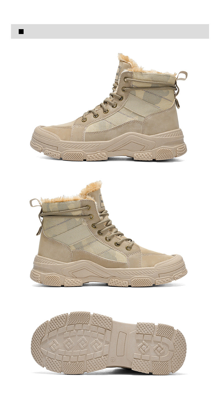 Men'S Winter Snow Boots - Thick Insulated Ankle Boots with Lace-Up Closure, Non-Slip PVC Sole - / - Cold Weather Shoes for Hiking, Outdoor