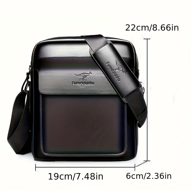 1pc Men's Business Crossbody Bag - Sleek Black with Magnetic Closure, Adjustable Shoulder Strap for Work, Travel Outdoor - Durable Stylish Design, Work Accessory Texture, Purse Crossbody