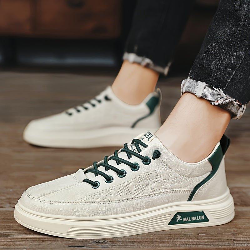 1 Pair Of Oversized Men'S Breathable Lace Up Sports Shoes, Board Shoes, Versatile And Wear-resistant Skateboard Shoes, White Shoes