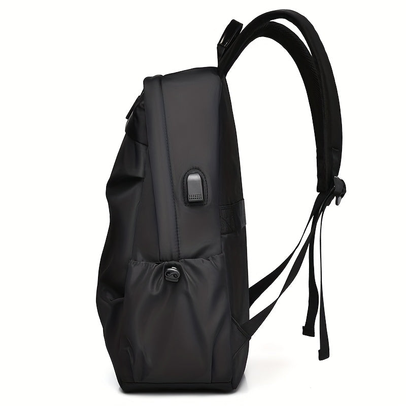 Men's Sporty Large Capacity Backpack - Durable High Quality Laptop Bag for Commuting, Travel & School, Black with Ergonomic Padded Shoulder Straps & Multiple Compartments, Travel Backpack