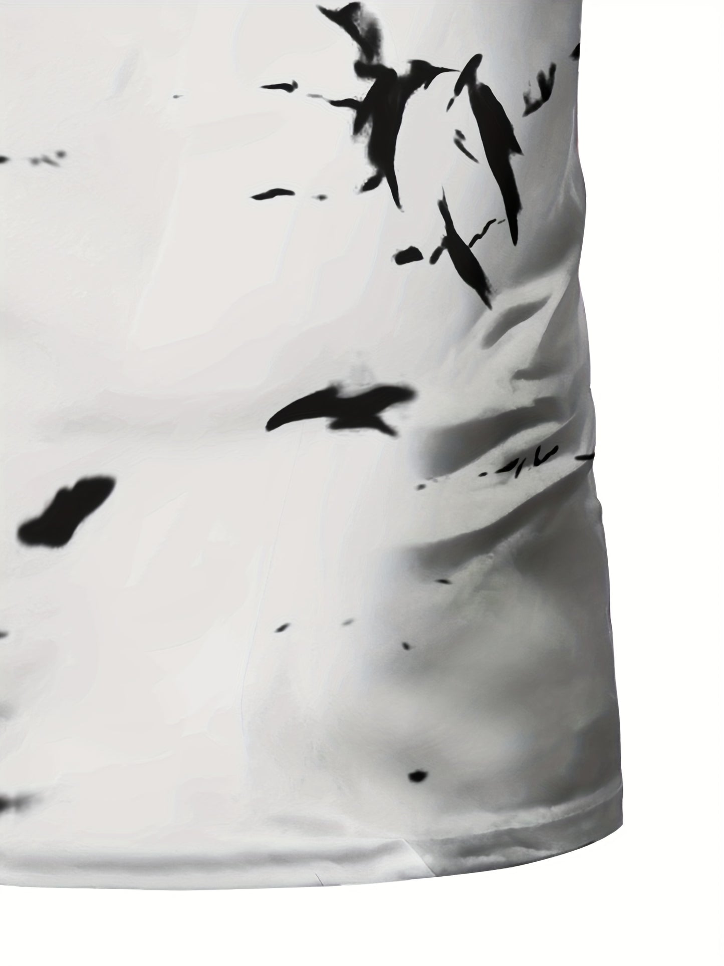 Men's High-Elasticity Anti-Tear Graffiti T-Shirt - Black White Geometric Print, Tight-Fit Athletic Top for Gym, Running, Yoga Casual Summer Wear, Gym Clothes, Highelastic Polyester, Short Sleeve Design