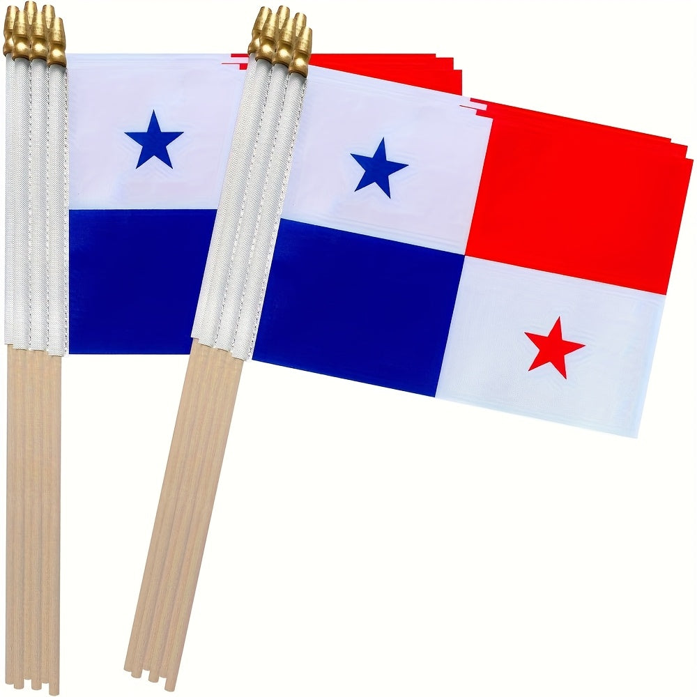 12pcs Mini Panama Handheld Flags 12.7x20.3 cm Polyester