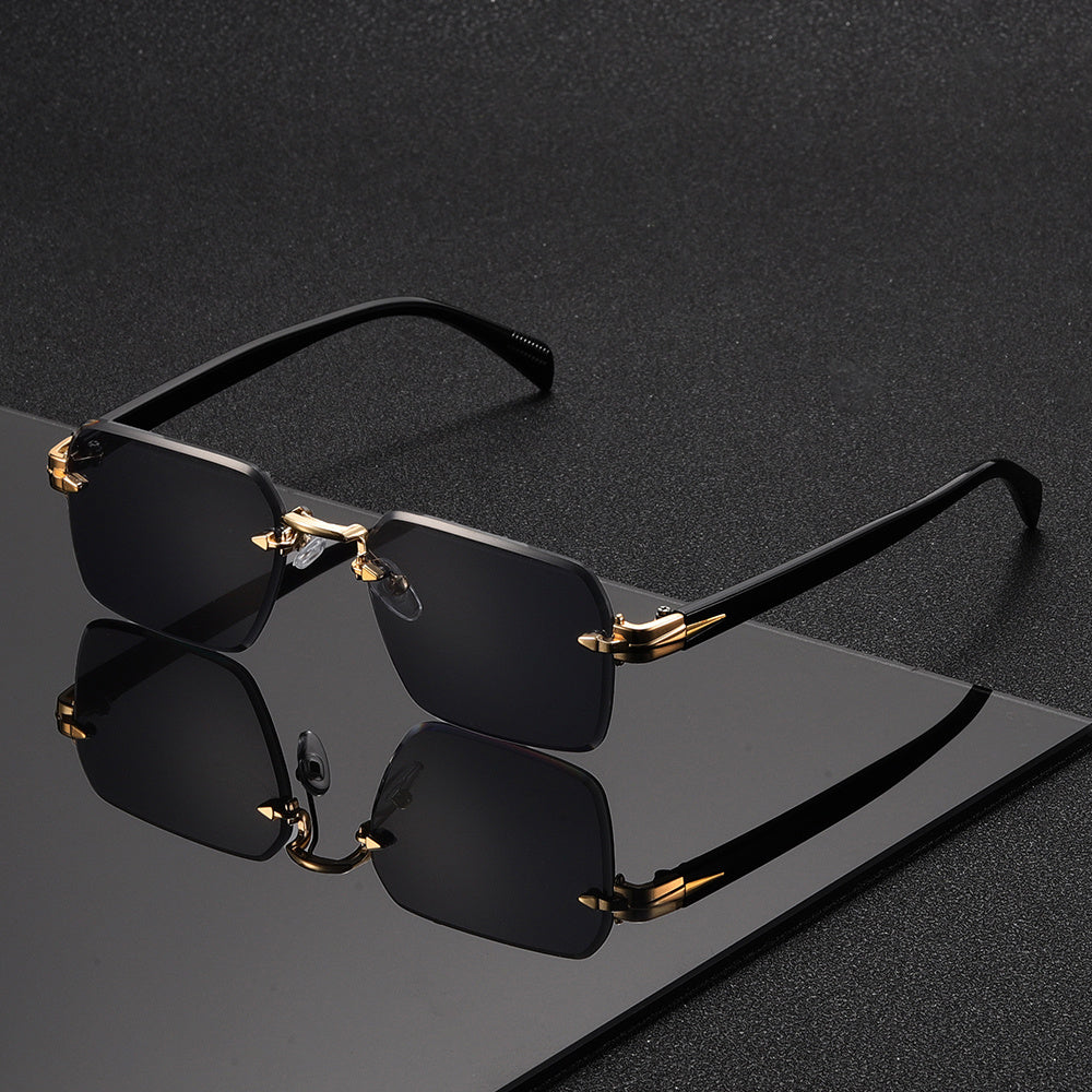 A New Style of Frameless Square Glasses for Men, Featuring a Trendy And Unique Design Suitable for Street Photography.