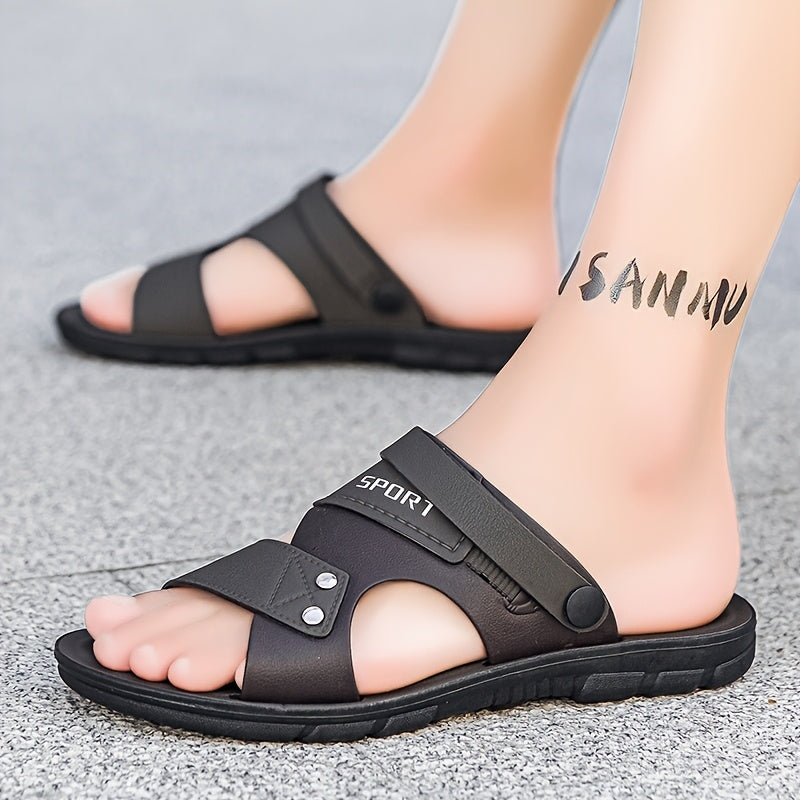 Men's Large Slip-On Outdoor Sandals with Non-Slip Soft EVA Sole