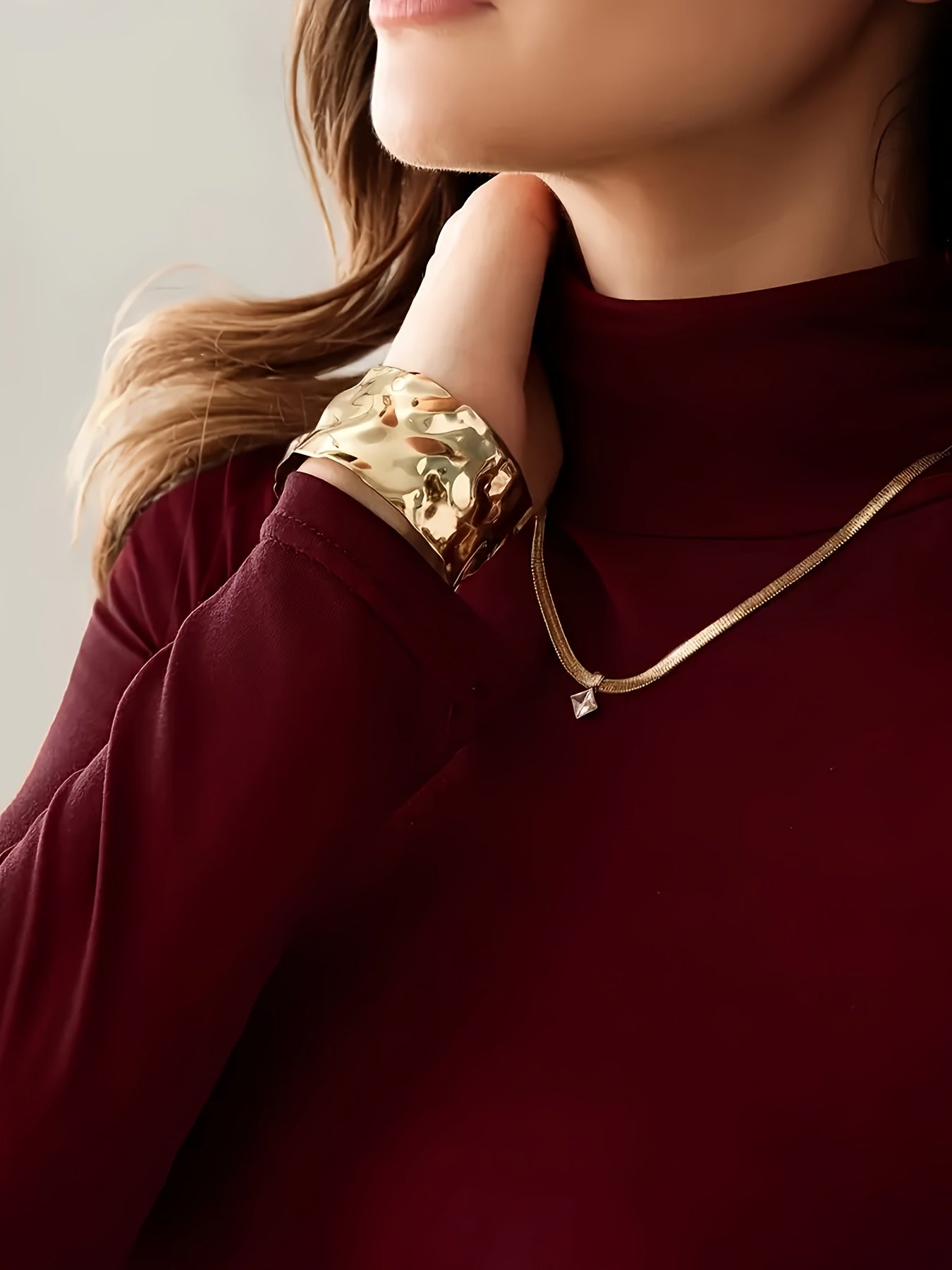 Women'S Elegant High Neck Long Sleeve T-Shirt - Soft Stretchy Solid Color Top for Spring Summer Fall, Versatile Casual & Formal Wear, Machine Washable, Seasonal Fashion, Sophisticated Style, Comfortable Fit, Stylish Blouse, F