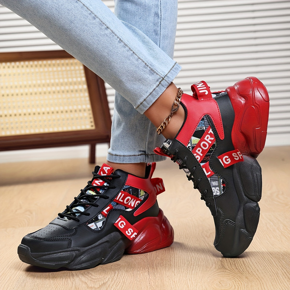 Women'S High-Top Plaid Skate Sneakers - Lightweight, Non-Slip, Shock-Absorbing Sneakers with EVA Sole, Synthetic Faux Leather Upper Fabric Lining for All-Season Sports and Casual Wear, Casual Sneakers Stylish Lace-Up Shoe