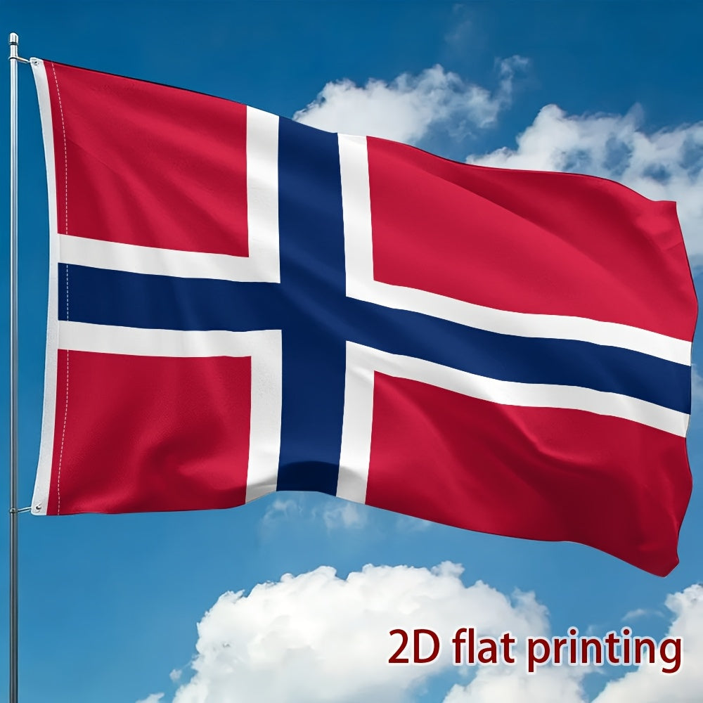 Norwegian Flag Single-Sided Polyester Cheer Flag for Sports Events