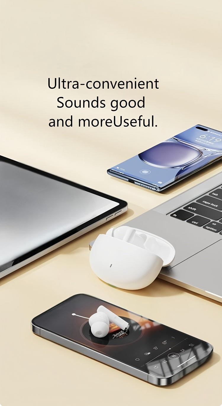 Lightweight wireless in-ear headphones are as light as a feather. Long time wearing will not have the slightest discomfort. Whether you're out shopping, commuting, or working out, it's easy to slip it into your pocket and sta