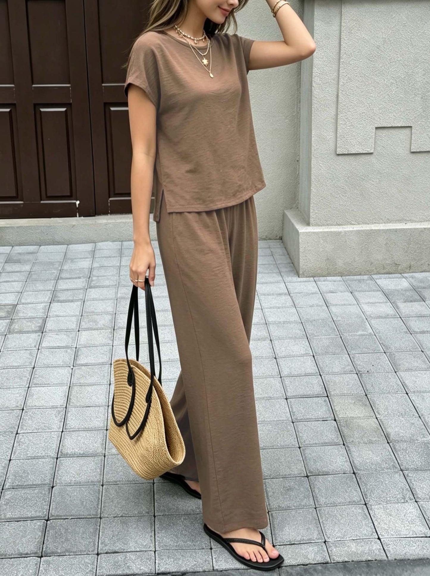 Women's Casual 2-Piece Loungewear Set, Breathable Summer Outfit