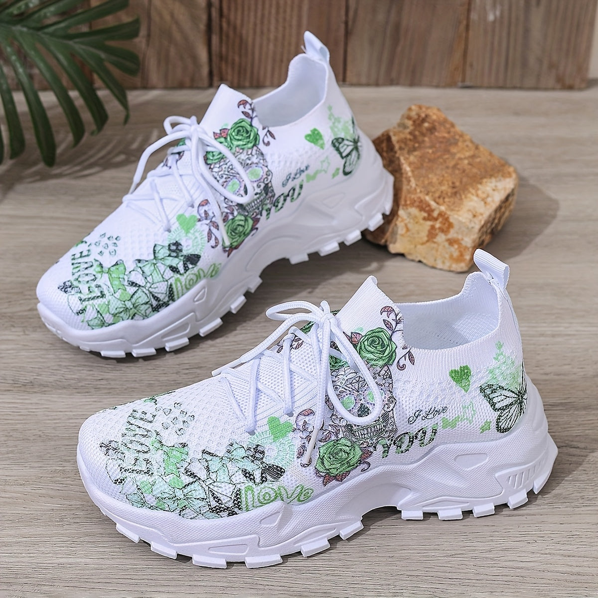 Women's Floral Skull Print Breathable Mesh Sneakers, Lightweight Low-Top Running Shoes with Soft PU Sole, Stylish Pink White Design for Casual Wear, Outdoor Travel Halloween Events, Allseason Footwear Japaneseinspired
