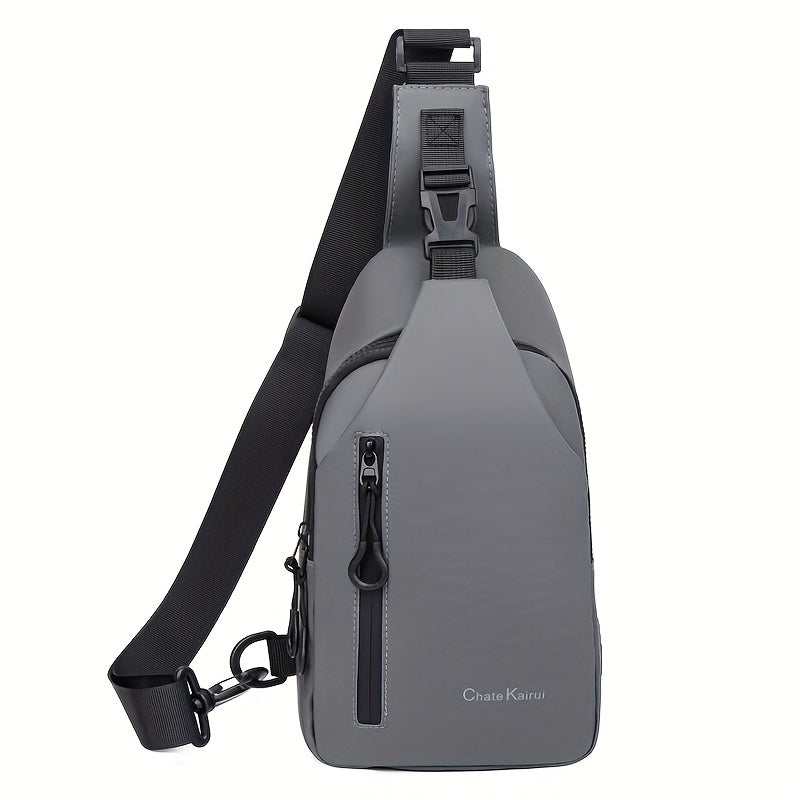 1pc CHATEK KAIAO Large Capacity PU Leather Sling Bag - Stylish Multi-Compartment Chest Bag for Travel, Business School, Black, 36.2cm x 17cm x 8cm, Travel Shoulder Bag Modern Sling Bag Durable Zipper Closure