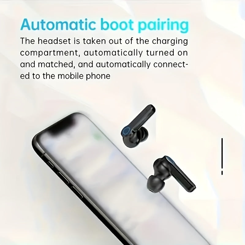 New True TWS Wireless In-Ear Headphones with Digital Display, LED, Charging Case, Wake Up Motion Theater, Noise Cancellation, Touch Control, Volume Control, Wireless, USB Charging, 800mAh Lithium Battery