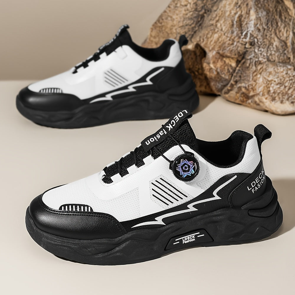 2025 Men'S Slip-Resistant Durable Fashionable Comfortable Height-Increasing Casual Skate Shoes, Low Top Round Toe Lace-Up with Fabric Inner PVC Sole for All Seasons, Street Style Casual Footwear Modern Look Sneakers Dur