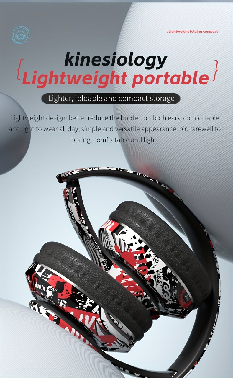 Wireless Headset with Shocking Sound, HIFI Sound Quality, 50 Hours Battery Life, Support Card Playback, Wired/Wireless Connection, RGB Luminous Lamp Effect, New Upgrade/Physical Noise Reduction, Acoustic Fidelity, Non-Inducti