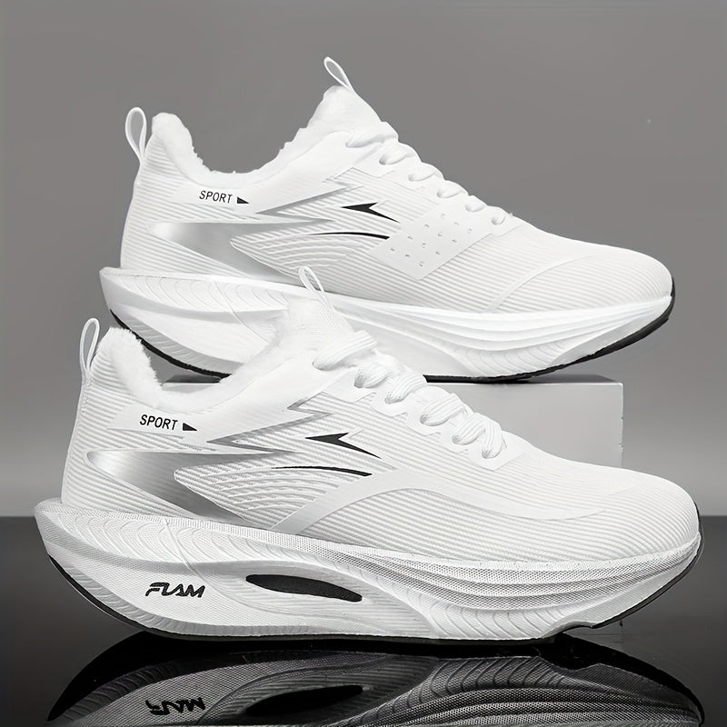Men's Winter Snow Sports Shoes with Warm Fleece Lining, Carbon Fiber-like MD Traction Tread (Low-Top) - Heavy-Duty Shock-Absorbing Sole, Anti-Slip Ice Grip, Lightweight Thermal Design for Ice Skating, Gym, & Daily Wear - Blac