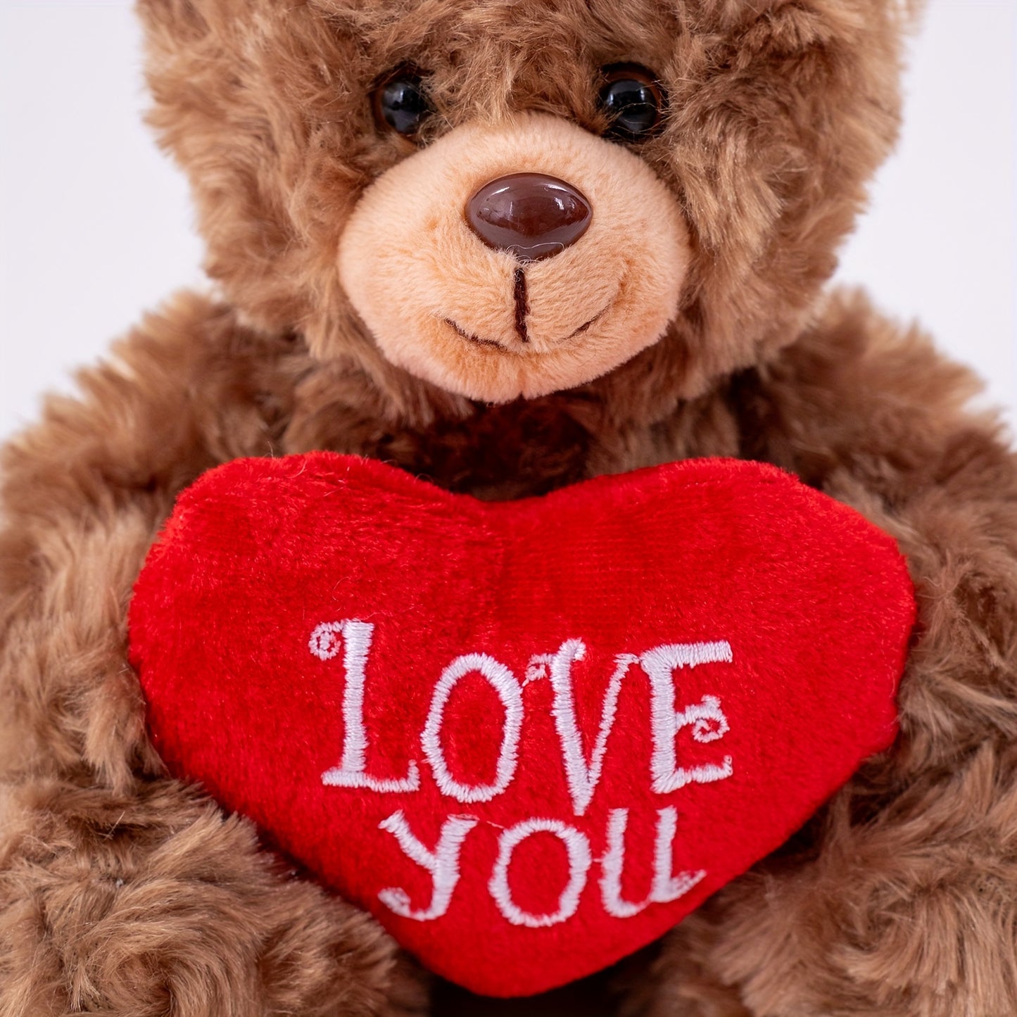 Charming 6-Inch Brown & Red Heart 'Love You' Plush Bear - Perfect for Valentine's, Mother's Day & Father's Day Gifts