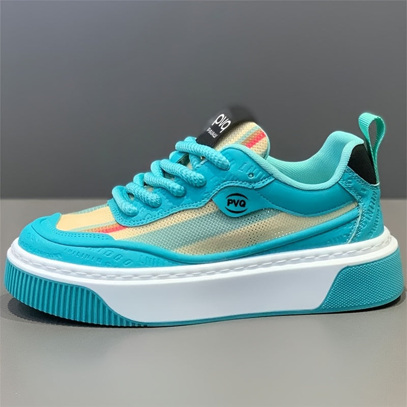 Men's Low-Top Sneakers - All-Season Cushioned Shoes with Shock-Absorbing PVC Sole Breathable Fabric Lining, White PU Upper - Lightweight Sneakers for Gym, Casual, Casual Attire - Lace-Up Design for Secure Fit, Gym Footwear,