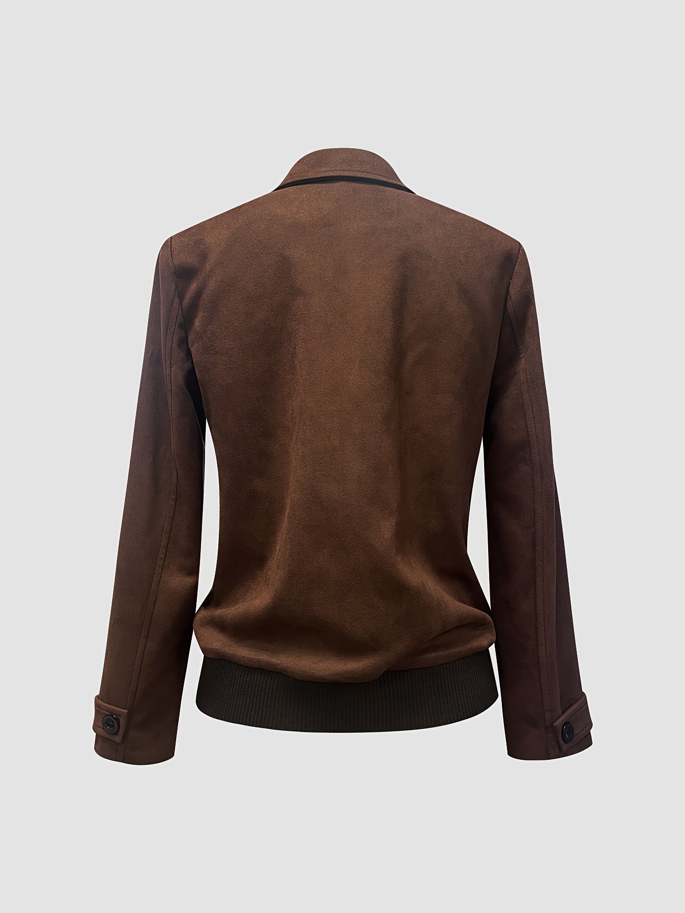 Women'S Vintage-Inspired Faux Fur Jacket - Long Sleeve, Button-Up, Brown, Casual Style for Fall & Winter, Casual Winter Wear | Vintage Jacket | Buttonup Jacket