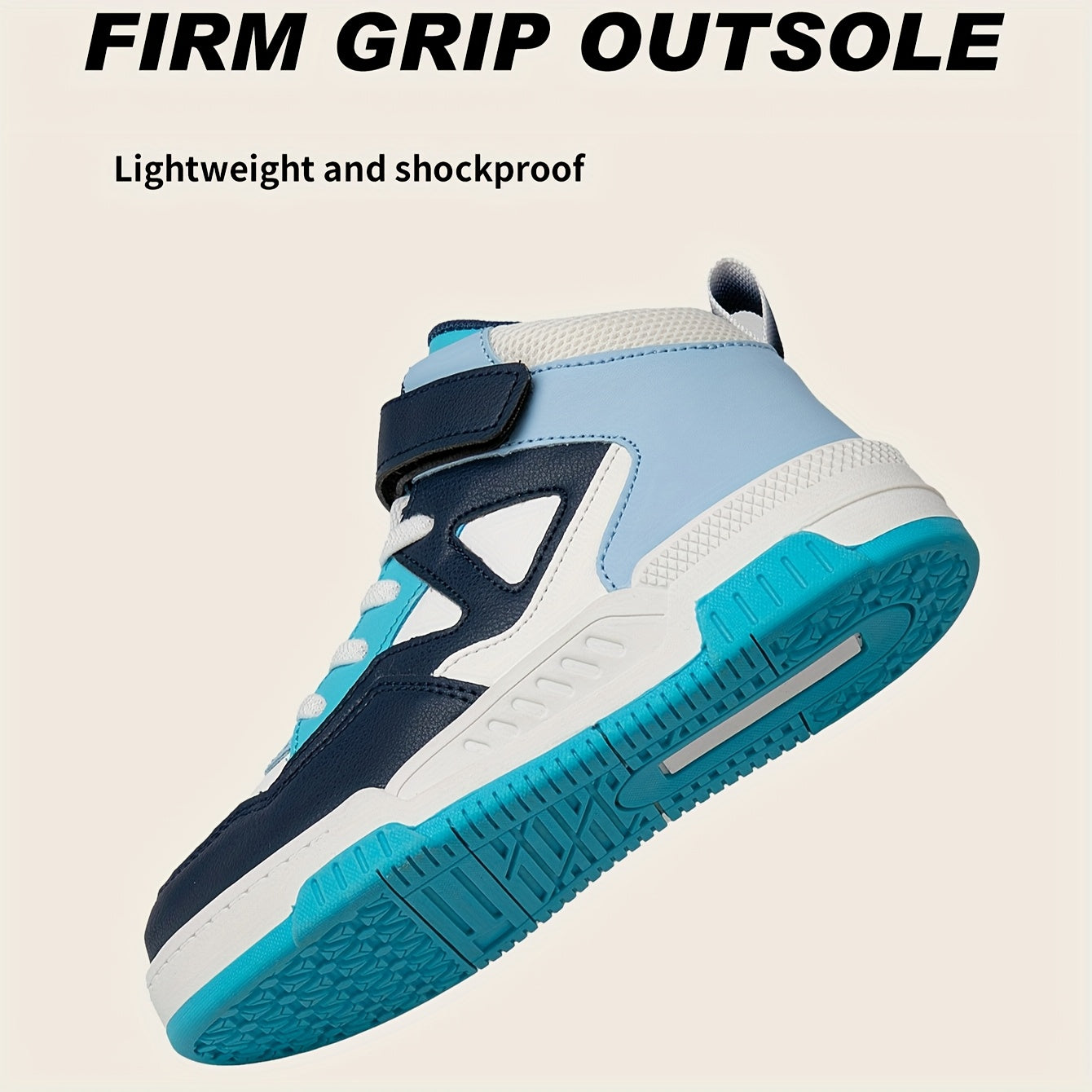 Youngsters' High-Top Sneakers with Color Block Design - Breathable, Non-Slip & Durable for Boys and Girls - Perfect for Outdoor Activities & Casual Attire