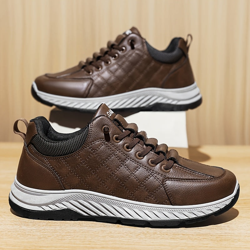 Men's Casual Business Shoes - Low-Top Round Toe, PU Upper, PVC Sole, EVA Insole, Slip-On Design for All Seasons, Solid Color, Comfortable Stylish for Casual Attire