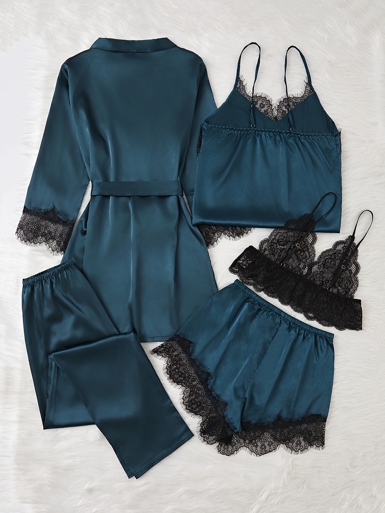 Ice Sensation Color Ding Lei Contrast Lace Patchwork Multi-Piece Set