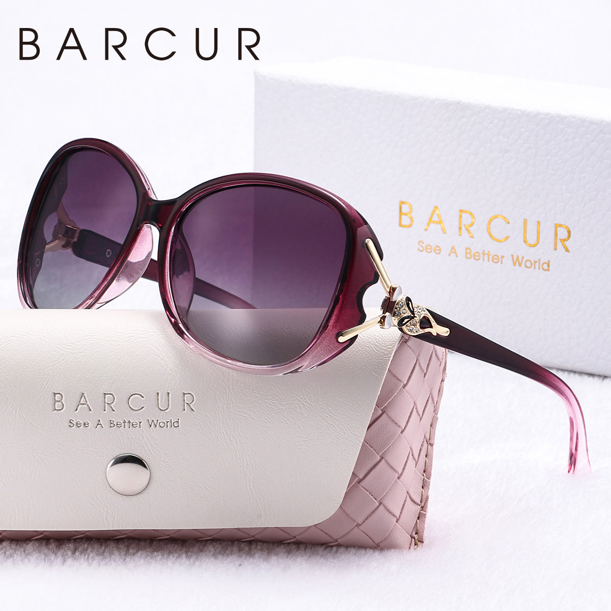 BARCUR Butterfly UV400 Fashion Sunglasses with Polycarbonate Frame