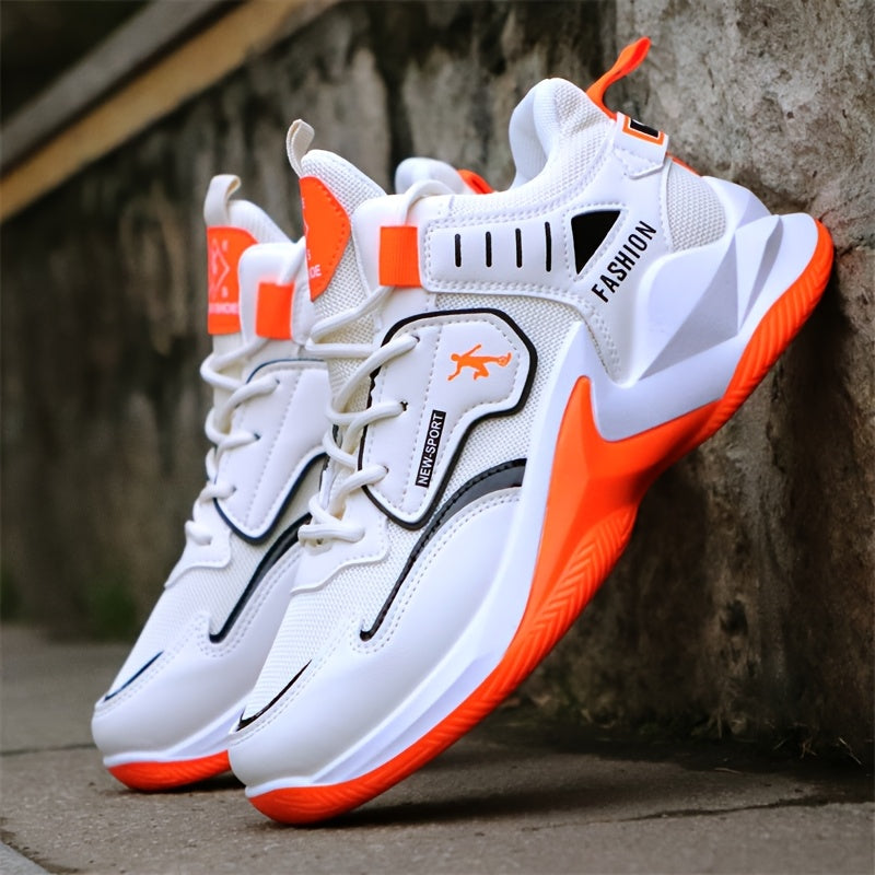 Men'S Basketball Shoes, Athletic Sneakers for Students, High-Top, Shock-Absorbing, Durable, Breathable Footwear Suitable for Concrete Surfaces.